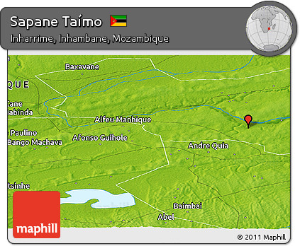 Physical Panoramic Map of Sapane Taímo