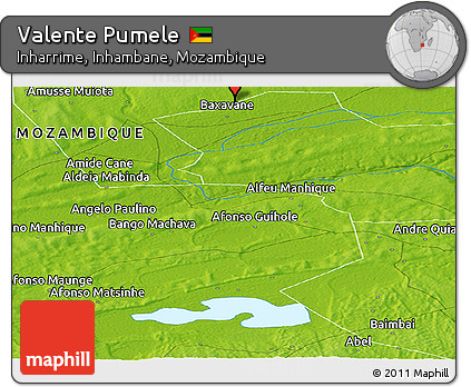 Physical Panoramic Map of Valente Pumele