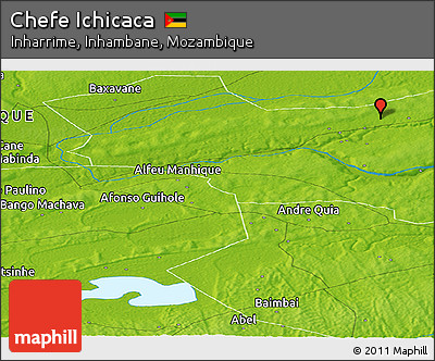 Physical Panoramic Map of Chefe Ichicaca