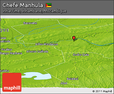 Physical Panoramic Map of Chefe Manhula