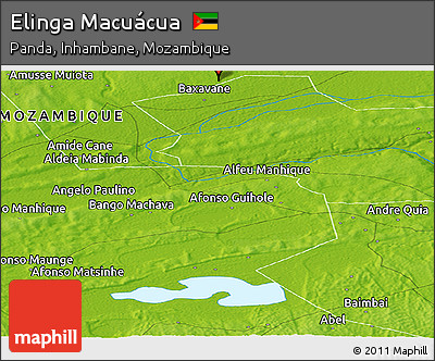 Physical Panoramic Map of Elinga Macuácua