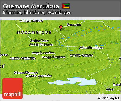 Physical Panoramic Map of Guemane Macuácua