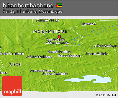 Physical Panoramic Map of Nhanhombanhane