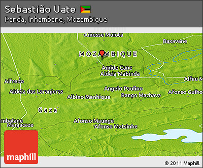 Physical Panoramic Map of Sebastião Uate