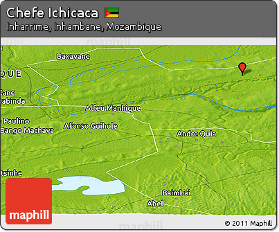 Physical Panoramic Map of Chefe Ichicaca
