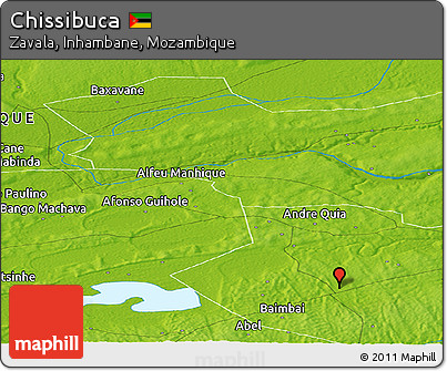 Physical Panoramic Map of Chissibuca