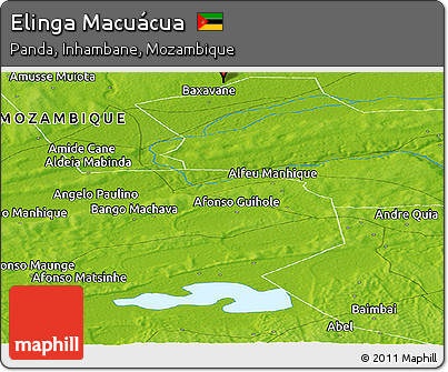 Physical Panoramic Map of Elinga Macuácua