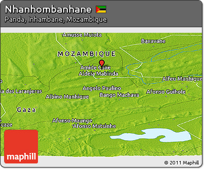 Physical Panoramic Map of Nhanhombanhane