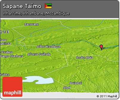 Physical Panoramic Map of Sapane Taímo