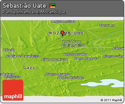 Physical Panoramic Map of Sebastião Uate