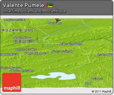 Physical Panoramic Map of Valente Pumele