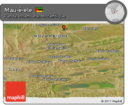 Satellite Panoramic Map of Mau-é-ele