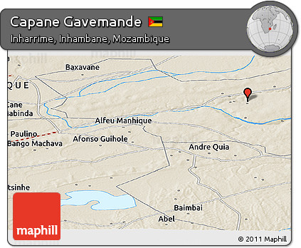 Shaded Relief Panoramic Map of Capane Gavemande