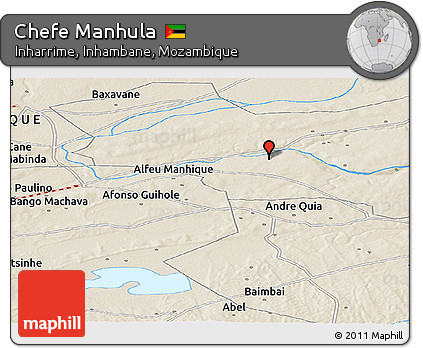 Shaded Relief Panoramic Map of Chefe Manhula