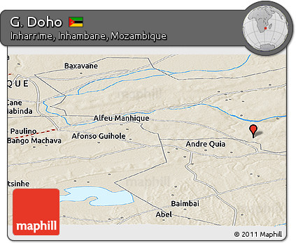 Shaded Relief Panoramic Map of G. Doho