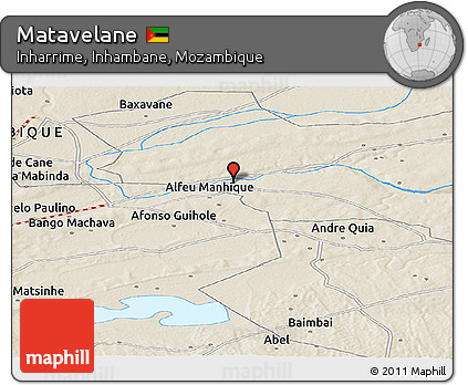 Shaded Relief Panoramic Map of Matavelane