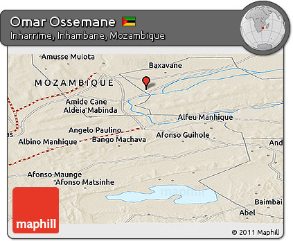 Shaded Relief Panoramic Map of Omar Ossemane