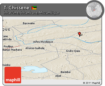 Shaded Relief Panoramic Map of T. Chissene