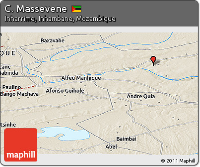 Shaded Relief Panoramic Map of C. Massevene