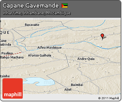 Shaded Relief Panoramic Map of Capane Gavemande