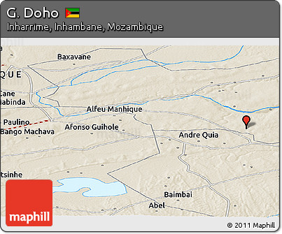 Shaded Relief Panoramic Map of G. Doho