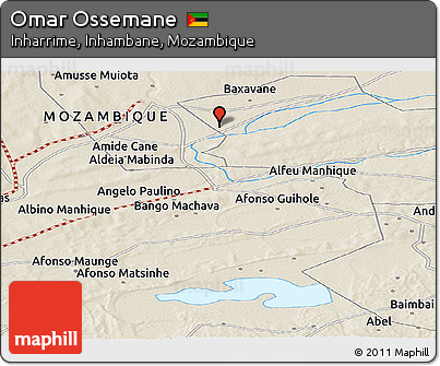 Shaded Relief Panoramic Map of Omar Ossemane