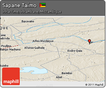 Shaded Relief Panoramic Map of Sapane Taímo