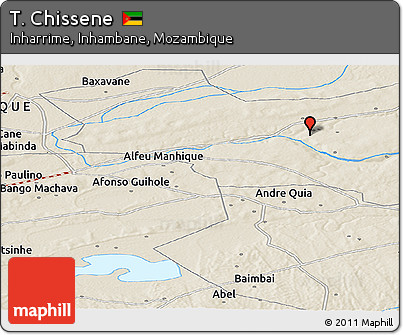 Shaded Relief Panoramic Map of T. Chissene
