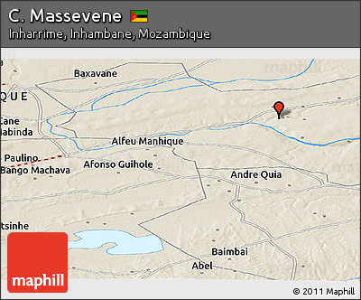 Shaded Relief Panoramic Map of C. Massevene