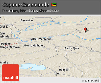 Shaded Relief Panoramic Map of Capane Gavemande