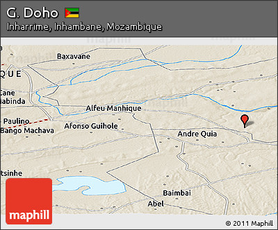 Shaded Relief Panoramic Map of G. Doho