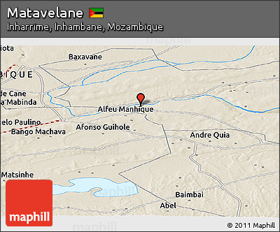 Shaded Relief Panoramic Map of Matavelane
