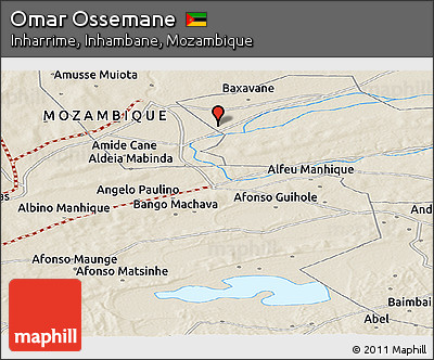 Shaded Relief Panoramic Map of Omar Ossemane