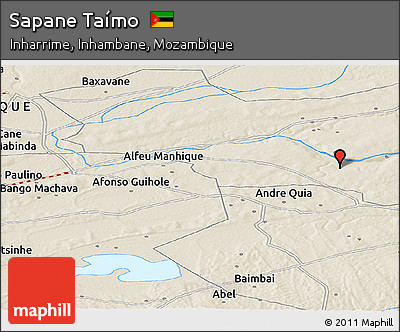 Shaded Relief Panoramic Map of Sapane Taímo