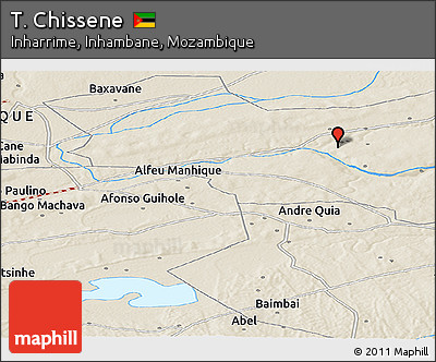 Shaded Relief Panoramic Map of T. Chissene