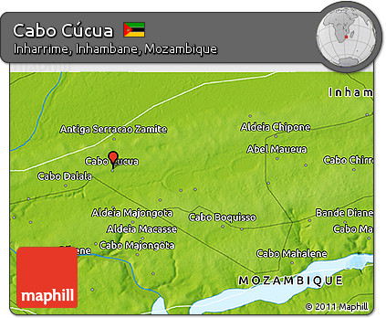 Physical 3D Map of Cabo Cúcua