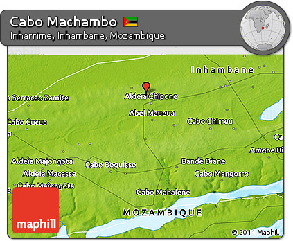 Physical 3D Map of Cabo Machambo