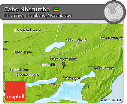 Physical 3D Map of Cabo Nhatumbo