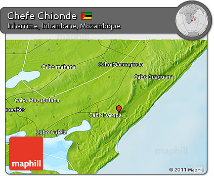 Physical 3D Map of Chefe Chionde