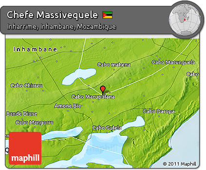 Physical 3D Map of Chefe Massivequele