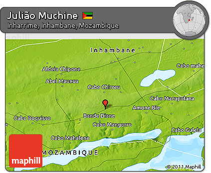 Physical 3D Map of Julião Muchine