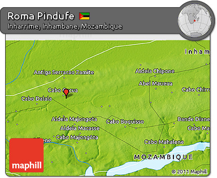 Physical 3D Map of Roma Pindufe