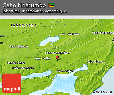 Physical 3D Map of Cabo Nhatumbo