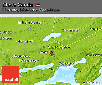 Physical 3D Map of Chefe Canda