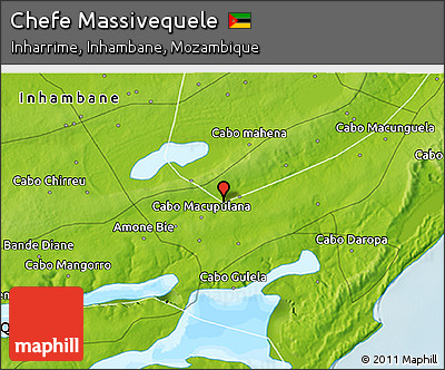 Physical 3D Map of Chefe Massivequele