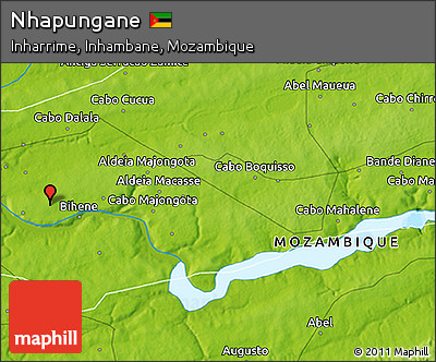 Physical 3D Map of Nhapungane