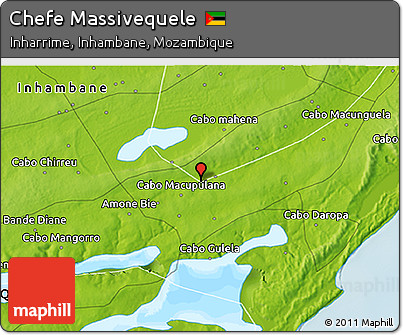 Physical 3D Map of Chefe Massivequele