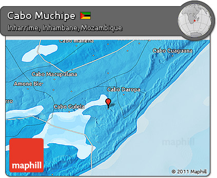 Political 3D Map of Cabo Muchipe