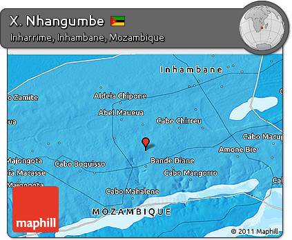 Political 3D Map of X. Nhangumbe