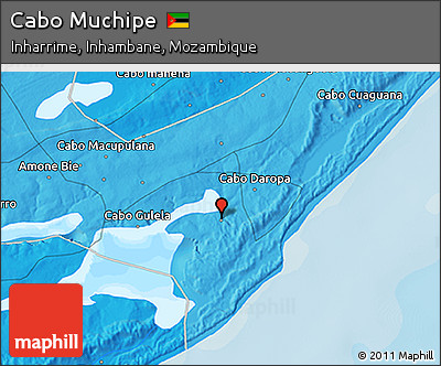 Political 3D Map of Cabo Muchipe